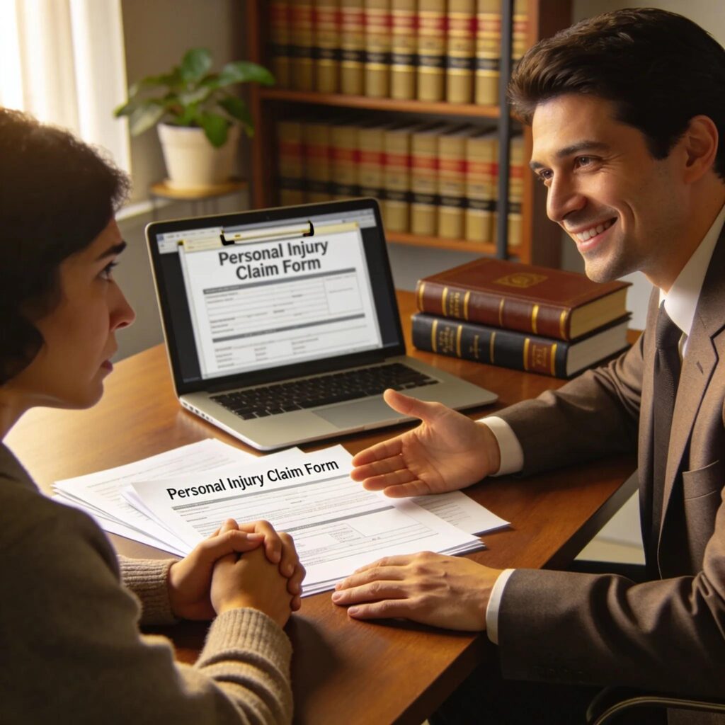 Personal Injury Consultation Scene with Attorney