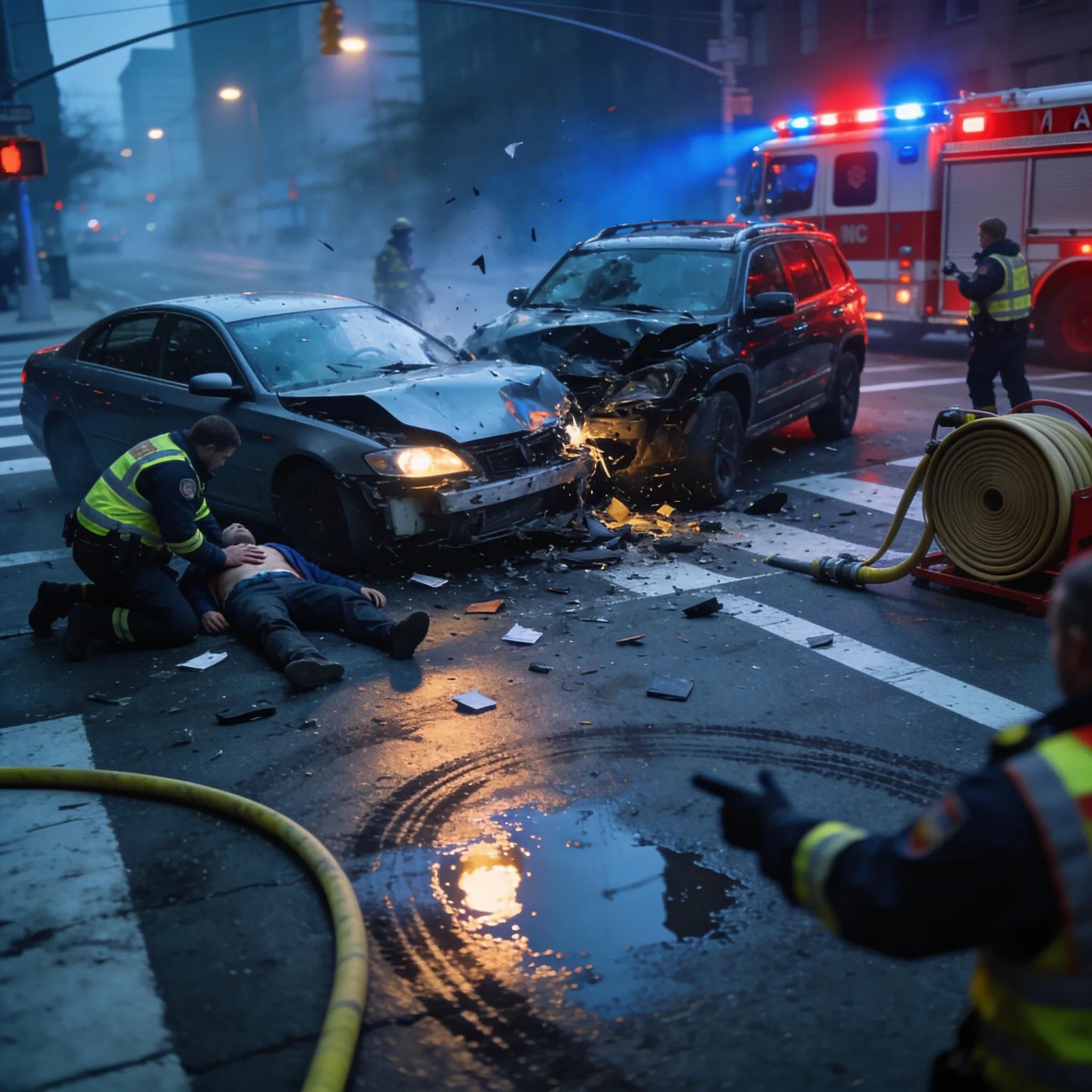Car Accident Scene Highlighting Common Personal Injury Cases