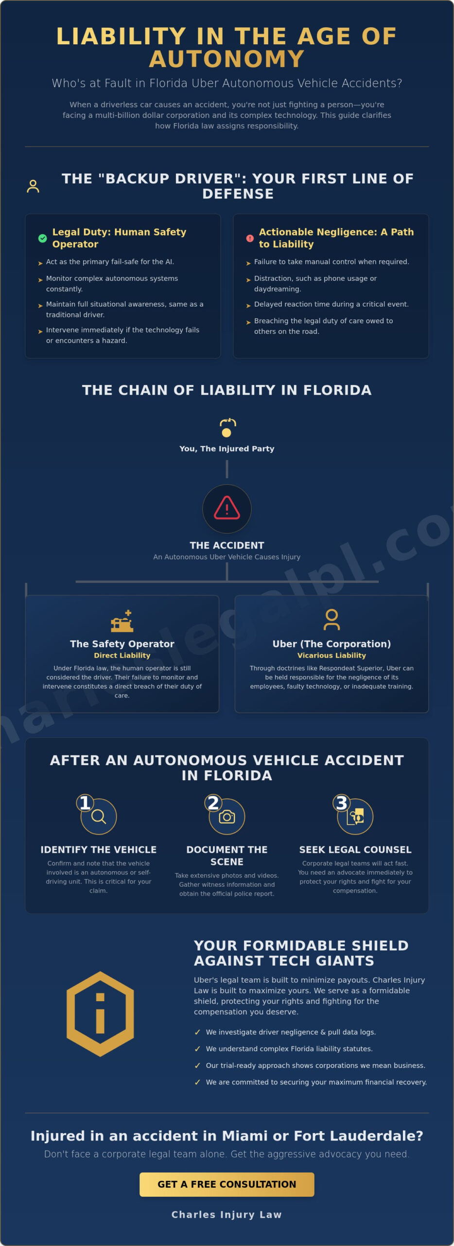Uber Autonomous Vehicle Backup Driver Liability: Who Is Responsible in a Florida Accident?