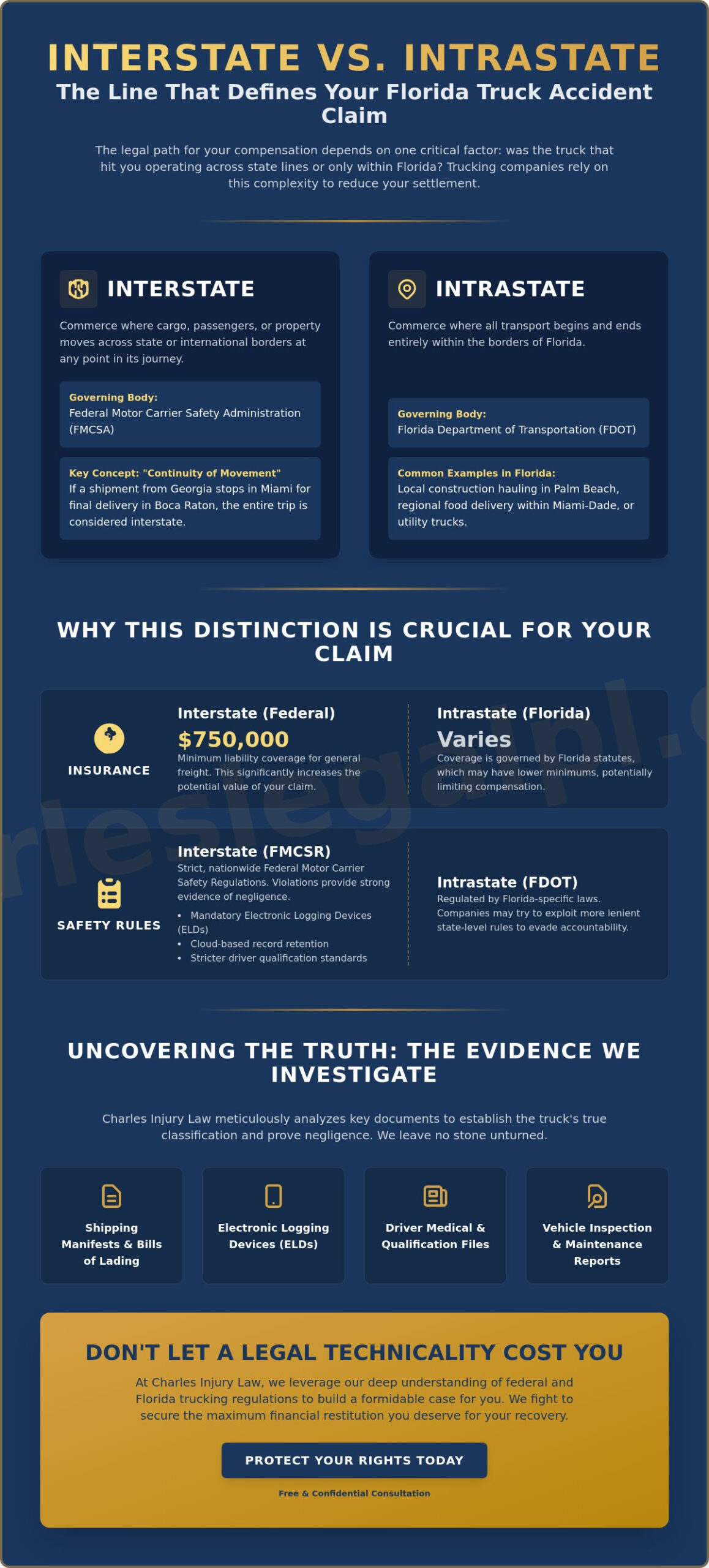 Interstate vs. Intrastate: How Trucking Laws Impact Your Accident Claim in Florida