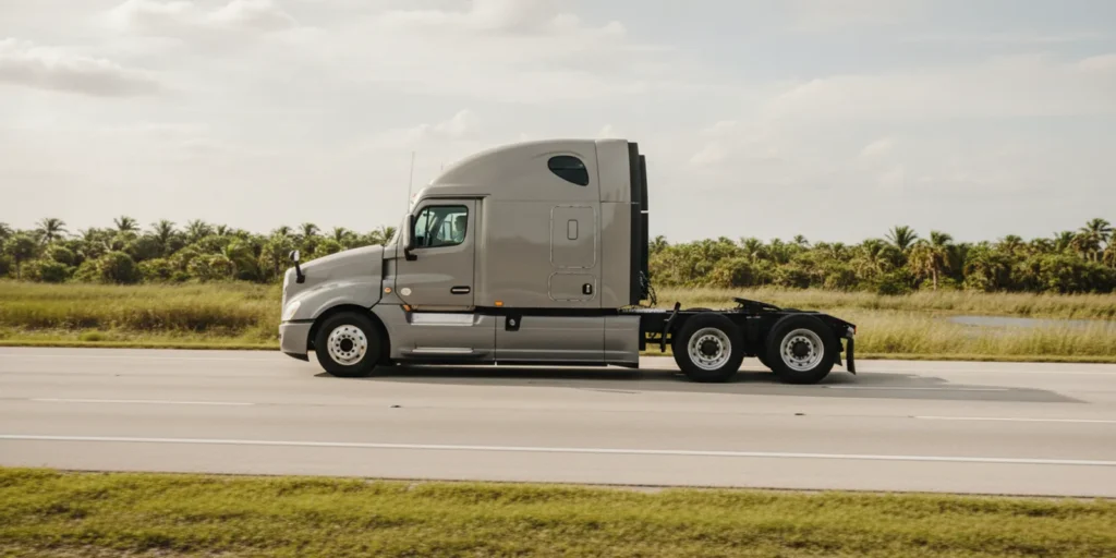Commercial truck on a South Florida highway in daylight